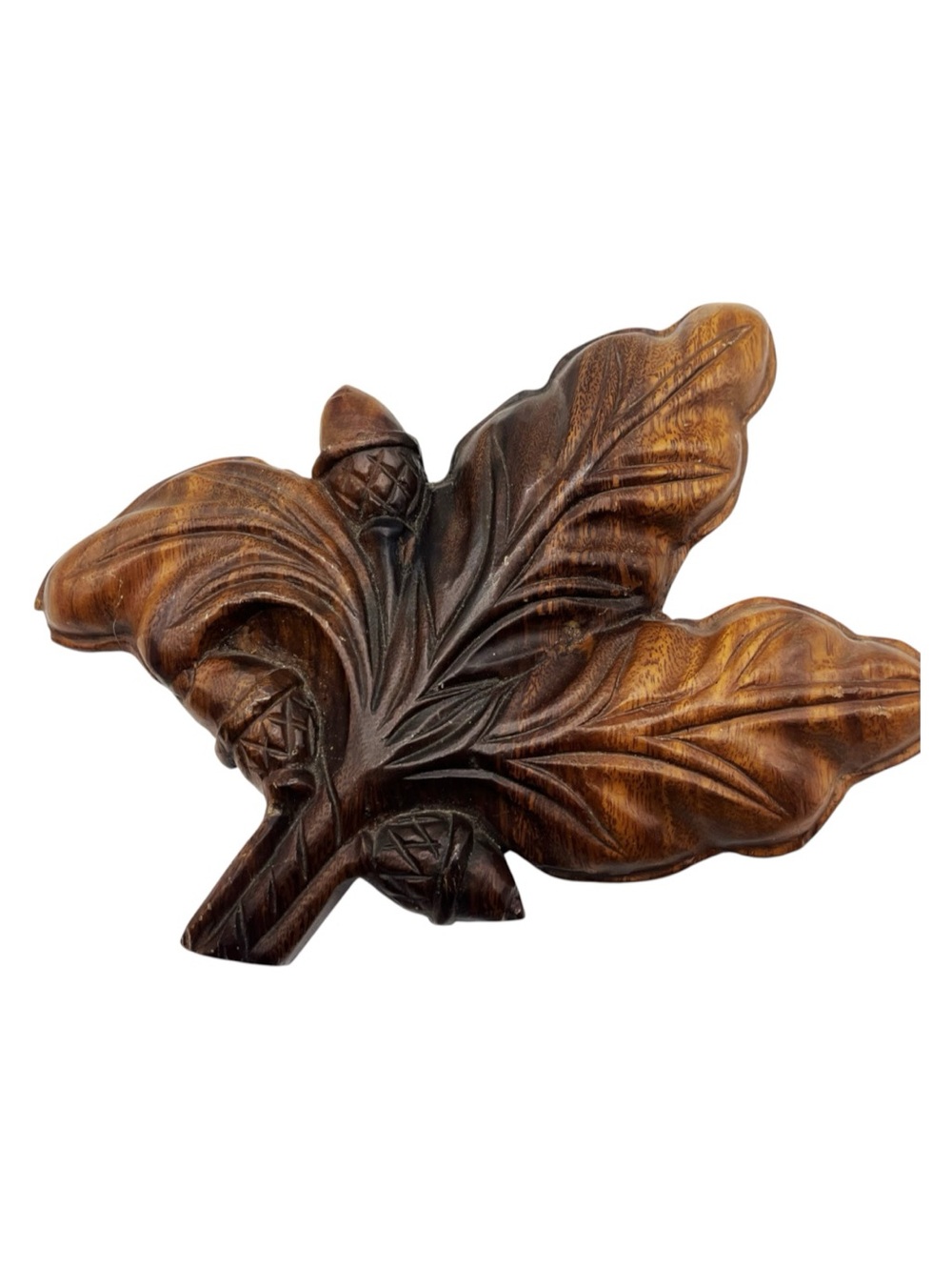 Vintage Oak Leave And Acorn Wooden Wall Hanging 10“ X 8.5“